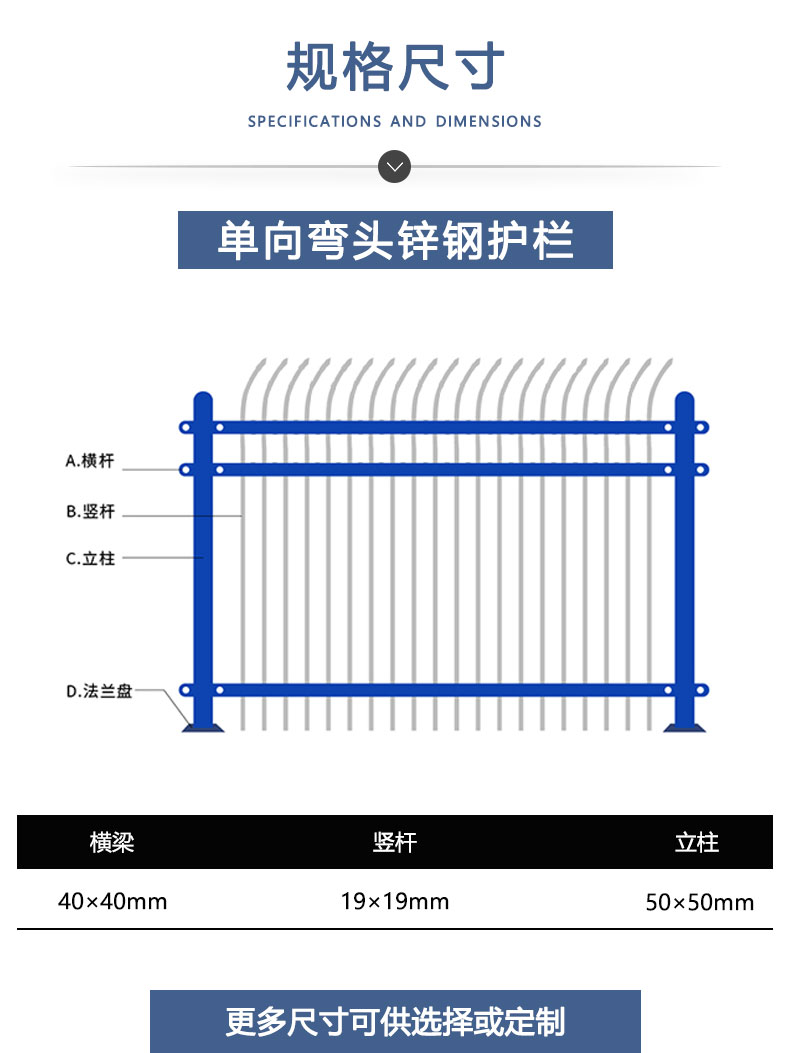 鋅鋼護(hù)欄規(guī)格